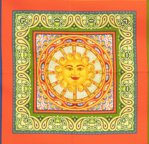 Immagine di Foulard folk mattonelle sole 90x90