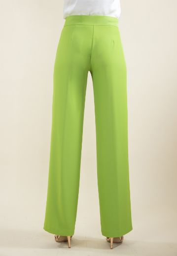 Immagine di Pantalone lampo davanti in crep pistacchio