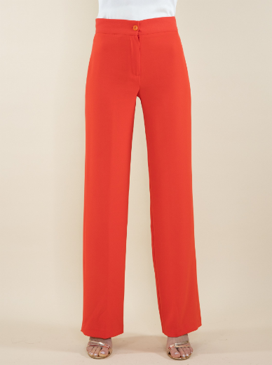 Immagine di Pantalone lampo davanti in crep papavero