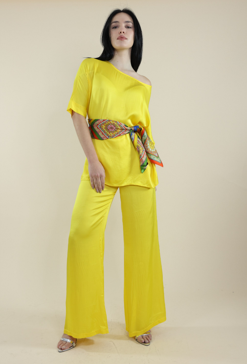 Immagine di PANTALONE CON ELASTICO MISTO SETA