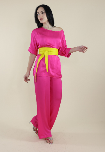 Immagine di PANTALONE CON ELASTICO MISTO SETA