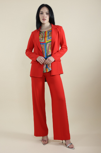 Immagine di Pantalone largo con zip laterale rosso