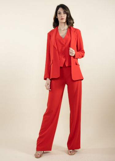 Immagine di Pantalone largo con zip laterale rosso