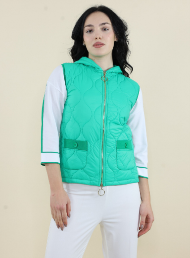 Immagine di Piumino corto cappuccio e retro maglia verde