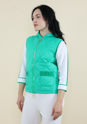 Immagine di Piumino corto cappuccio e retro maglia verde