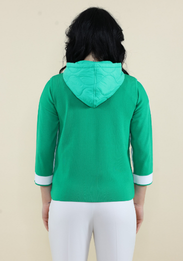 Immagine di Piumino corto cappuccio e retro maglia verde