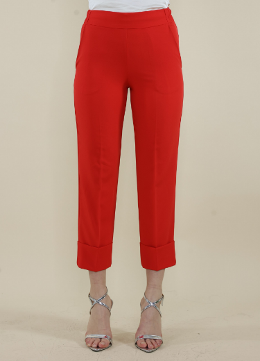 Immagine di Pantalone con svolta e tasche papavero