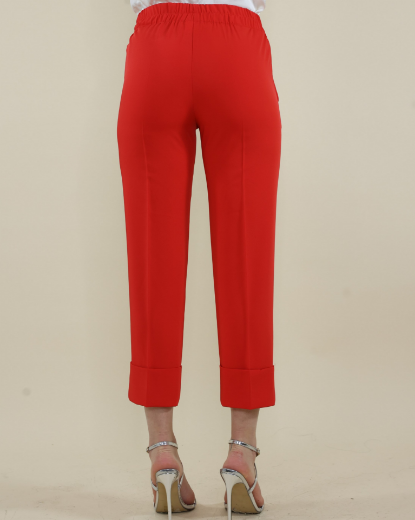 Immagine di Pantalone con svolta e tasche papavero