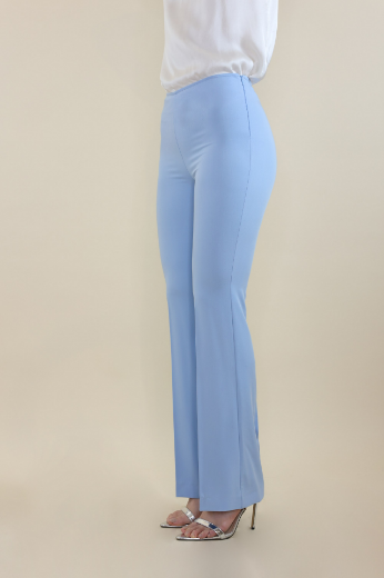 Immagine di Pantalone zampa con zip laterale cielo