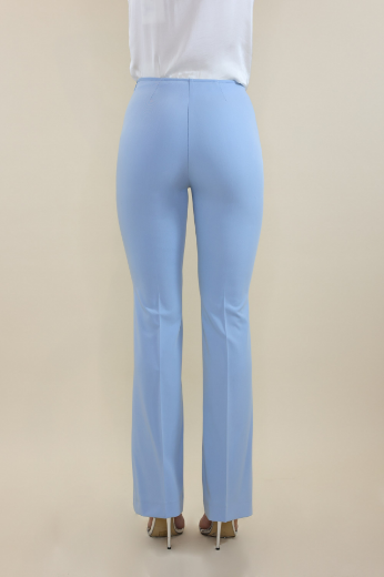 Immagine di Pantalone zampa con zip laterale cielo