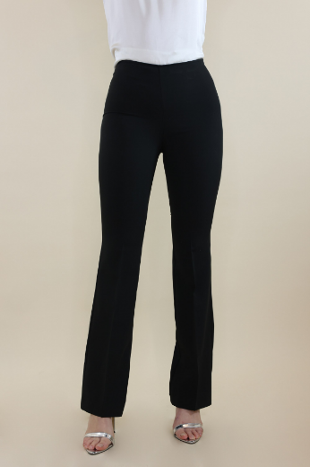Immagine di Pantalone zampa con zip laterale nero