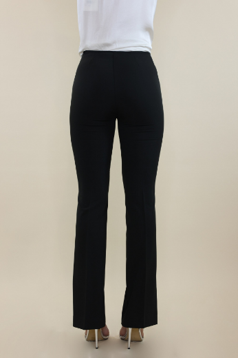 Immagine di Pantalone zampa con zip laterale nero