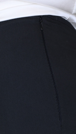 Pantalone zampa con zip laterale nero