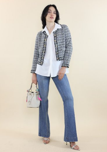 Immagine di Camicia con colletto e bottoni coperti bianco