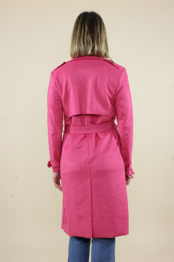 Immagine di Spolverino con alamari spalle in dainett fucsia