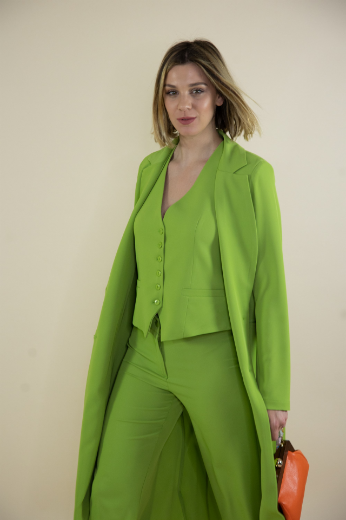 Immagine di Gilet in crep con bottoni pistacchio