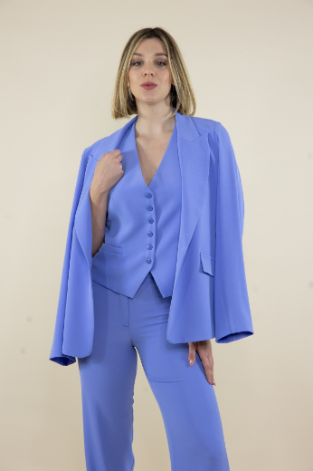 Immagine di Gilet in crep con bottoni pervinca