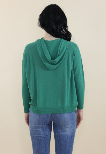 Immagine di Maglia con cappuccio rasata verde