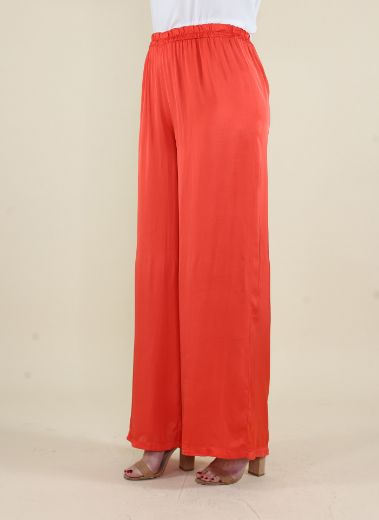 Immagine di Pantalone raso con tasche e elastico papavero