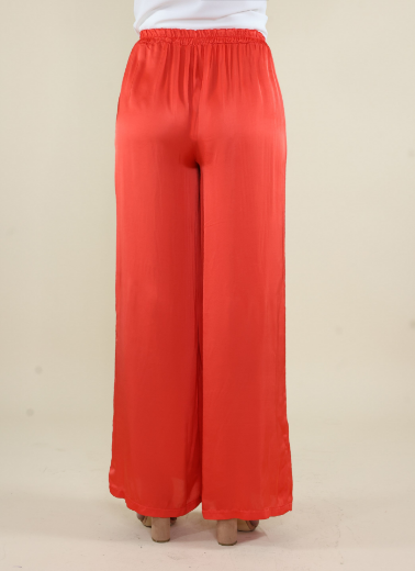 Immagine di Pantalone raso con tasche e elastico papavero