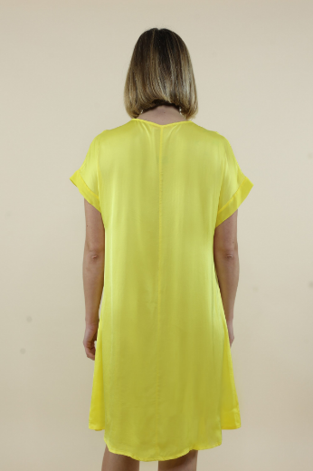 Immagine di Abito raso scollo a v georgette  m/m limone