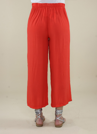Immagine di Pantalone crep con elastico e tasche papavero