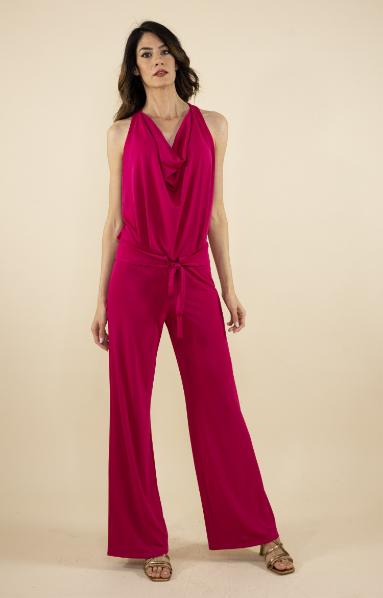 Immagine di Tuta jersey collo gronda scollo american fucsia