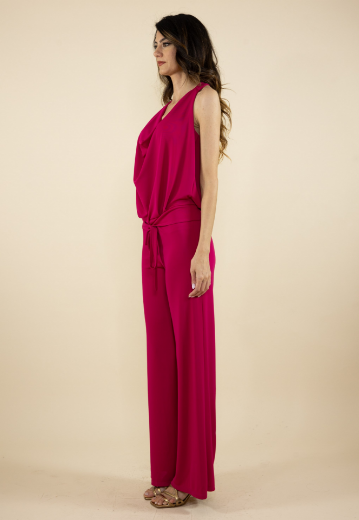 Immagine di Tuta jersey collo gronda scollo american fucsia