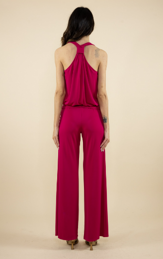 Immagine di Tuta jersey collo gronda scollo american fucsia