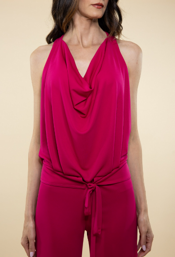Immagine di Tuta jersey collo gronda scollo american fucsia