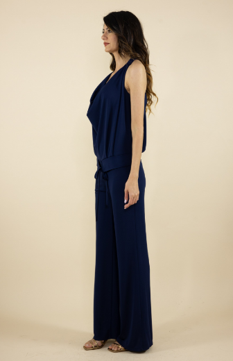 Immagine di Tuta jersey collo gronda scollo american blu