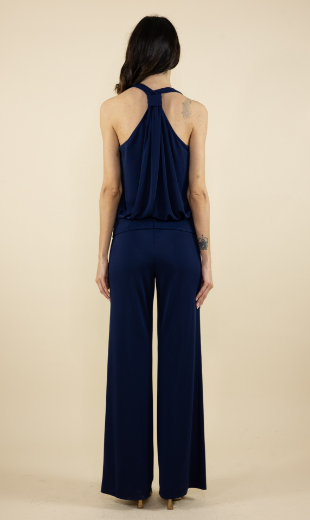 Immagine di Tuta jersey collo gronda scollo american blu