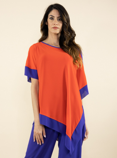 Immagine di Poncho Bicolore In Georgette Viola