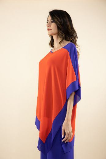 Immagine di Poncho Bicolore In Georgette Viola