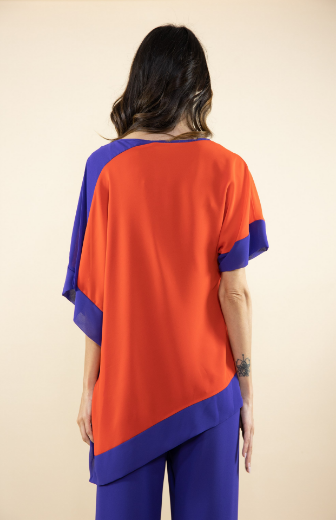 Immagine di Poncho Bicolore In Georgette Viola