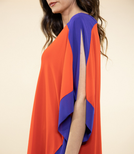 Immagine di Poncho Bicolore In Georgette Viola