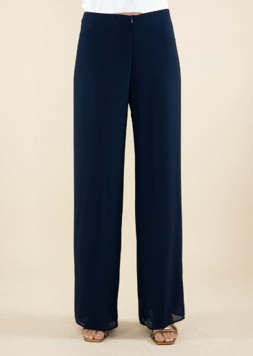Immagine di Pantalone in georgette zip davanti blu
