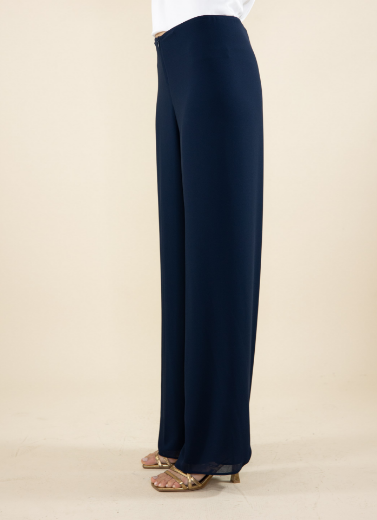 Immagine di Pantalone in georgette zip davanti blu