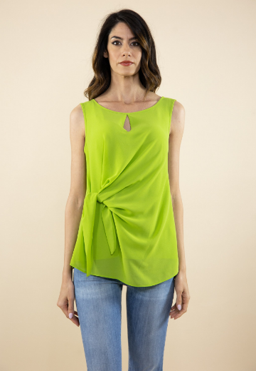 Immagine di Top in georgette con nodo pistacchio