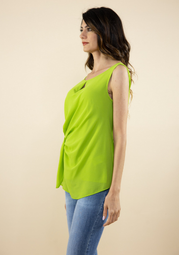 Immagine di Top in georgette con nodo pistacchio