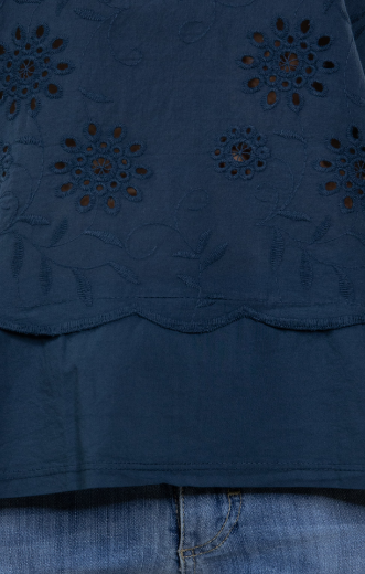 Immagine di T-SHIRT CON PIZZO SANGALLO MEZZA MANICA