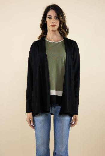 Immagine di Cardigan collo sciallato in jersey nero