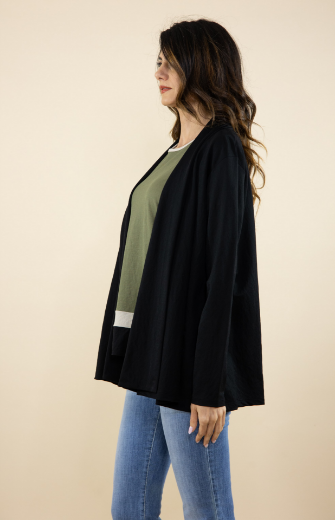 Immagine di Cardigan collo sciallato in jersey nero