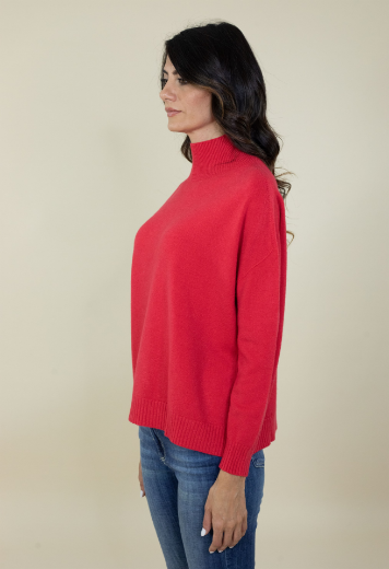 Immagine di Maglia lupetto a scatola rasata colore rosso