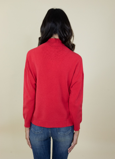 Immagine di Maglia lupetto a scatola rasata colore rosso