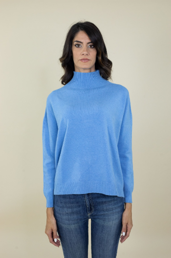Immagine di Maglia lupetto a scatola rasata colore pervinca