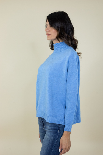 Immagine di Maglia lupetto a scatola rasata colore pervinca