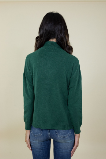 Immagine di Maglia lupetto a scatola rasata colore verde