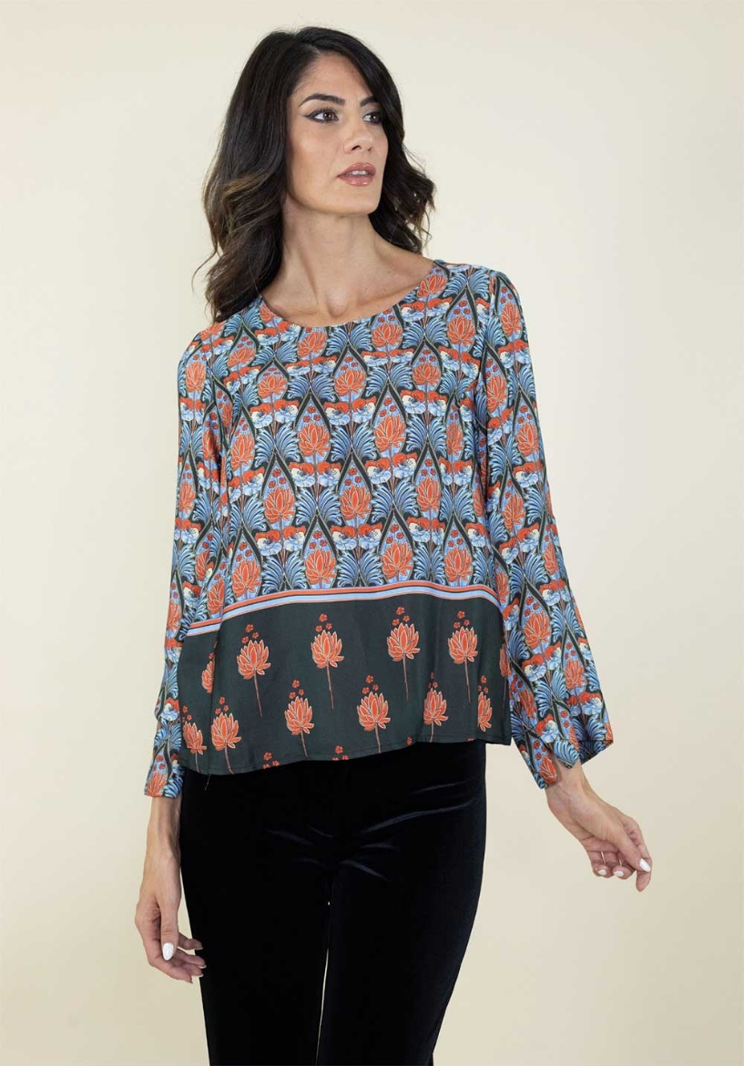 Casacca slim fantasia liberty colore nero