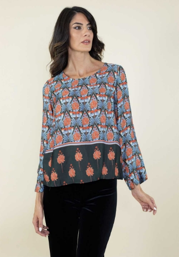 Casacca slim fantasia liberty colore nero